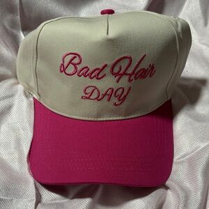 Pink and Cream 'Bad Hair Day' Cap